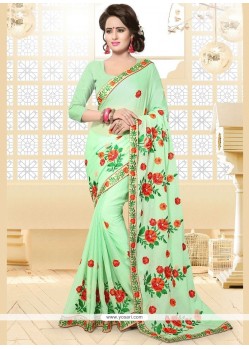 Fancy Fabric Green Saree