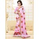 Pink Embroidered Work Fancy Fabric Classic Designer Saree