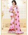 Pink Embroidered Work Fancy Fabric Classic Designer Saree