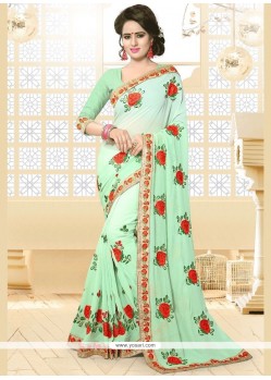 Sea Green Fancy Fabric Designer Saree