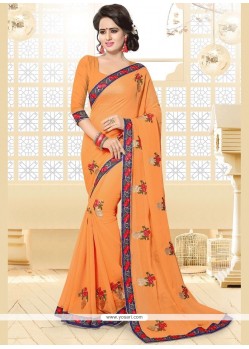 Patch Border Work Fancy Fabric Saree