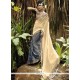 Beige And Grey Patch Border Work Brasso Half N Half Designer Saree