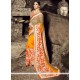 Faux Chiffon Patch Border Work Shaded Saree