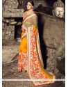 Faux Chiffon Patch Border Work Shaded Saree