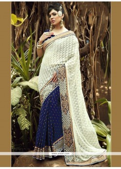 Patch Border Work Brasso Half N Half Saree