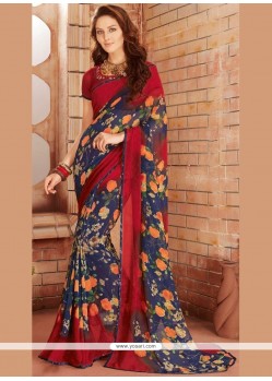 Faux Georgette Printed Saree