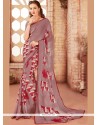 Print Work Multi Colour Faux Georgette Printed Saree