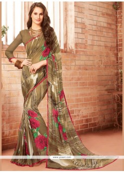 Faux Georgette Printed Saree