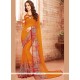 Multi Colour Print Work Faux Georgette Printed Saree