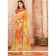 Multi Colour Print Work Faux Georgette Printed Saree