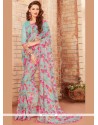 Faux Georgette Print Work Printed Saree