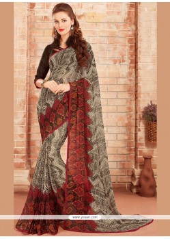 Print Faux Georgette Printed Saree In Multi Colour