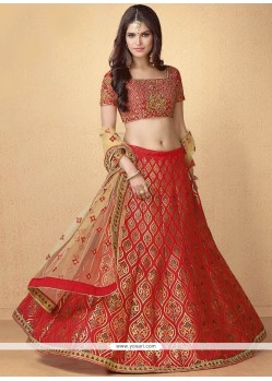 Banarasi Silk Red Lehenga Choli