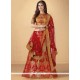 Banarasi Silk Red Embroidered Work Lehenga Choli