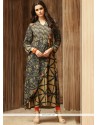 Multi Colour Print Work Cotton Party Wear Kurti