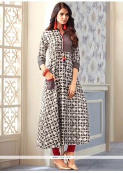 Print Work Cotton Party Wear Kurti