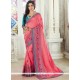 Pink Embroidered Work Art Silk Traditional Designer Saree