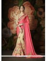 Beige And Pink Half N Half Designer Saree