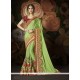 Art Silk Green Patch Border Work Designer Traditional Saree