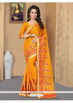 Faux Chiffon Embroidered Work Designer Saree