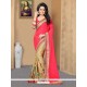 Beige And Rose Pink Fancy Fabric Designer Half N Half Saree