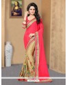 Beige And Rose Pink Fancy Fabric Designer Half N Half Saree