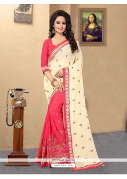 Fancy Fabric Embroidered Work Designer Half N Half Saree