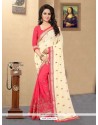 Fancy Fabric Embroidered Work Designer Half N Half Saree