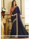 Patch Border Work Faux Georgette Classic Designer Saree