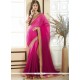 Pink And Rani Embroidered Work Satin Shaded Saree