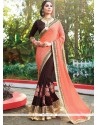 Faux Georgette Resham Work Designer Half N Half Saree