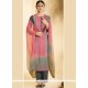 Print Work Multi Colour Faux Georgette Designer Straight Salwar Suit