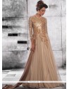 Net Beige Designer Gown