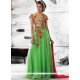 Green Faux Georgette Resham Work Designer Gown