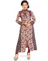 Print Work Rayon Multi Colour Party Wear Kurti