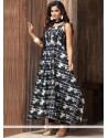 Black Print Work Party Wear Kurti