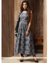 Cotton Grey Print Work Party Wear Kurti