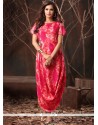 Hot Pink Cotton Party Wear Kurti