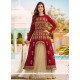 Beige And Maroon Long Choli Lehenga