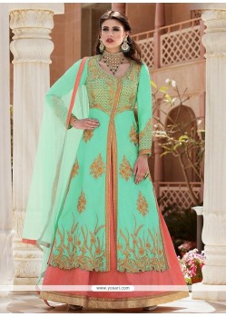 Banglori Silk Resham Work Long Choli Lehenga