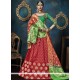 Green And Red Resham Work Lehenga Choli