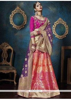 Jacquard Silk Multi Colour Lehenga Choli
