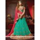 Net Sea Green Embroidered Work Lehenga Choli