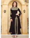 Faux Georgette Black Designer Suit