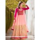 Pink Resham Work Banglori Silk Floor Length Anarkali Suit