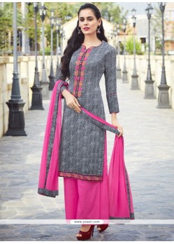 Embroidered Work Cotton Designer Palazzo Suit