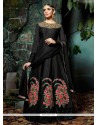 Black Art Silk Floor Length Anarkali Suit
