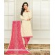 Cotton Rose Pink And White Embroidered Work Churidar Designer Suit