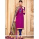 Purple Art Silk Churidar Designer Suit