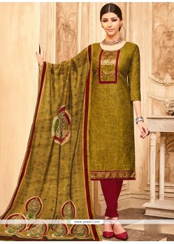 Green And Maroon Churidar Designer Suit